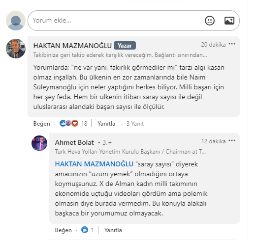 📌 Türk Hava Yolları Yönetim Kurulu Başkanı Ahmet Bolat'ın gelen yorumlara verdiği cevaplar #FileninSultanları