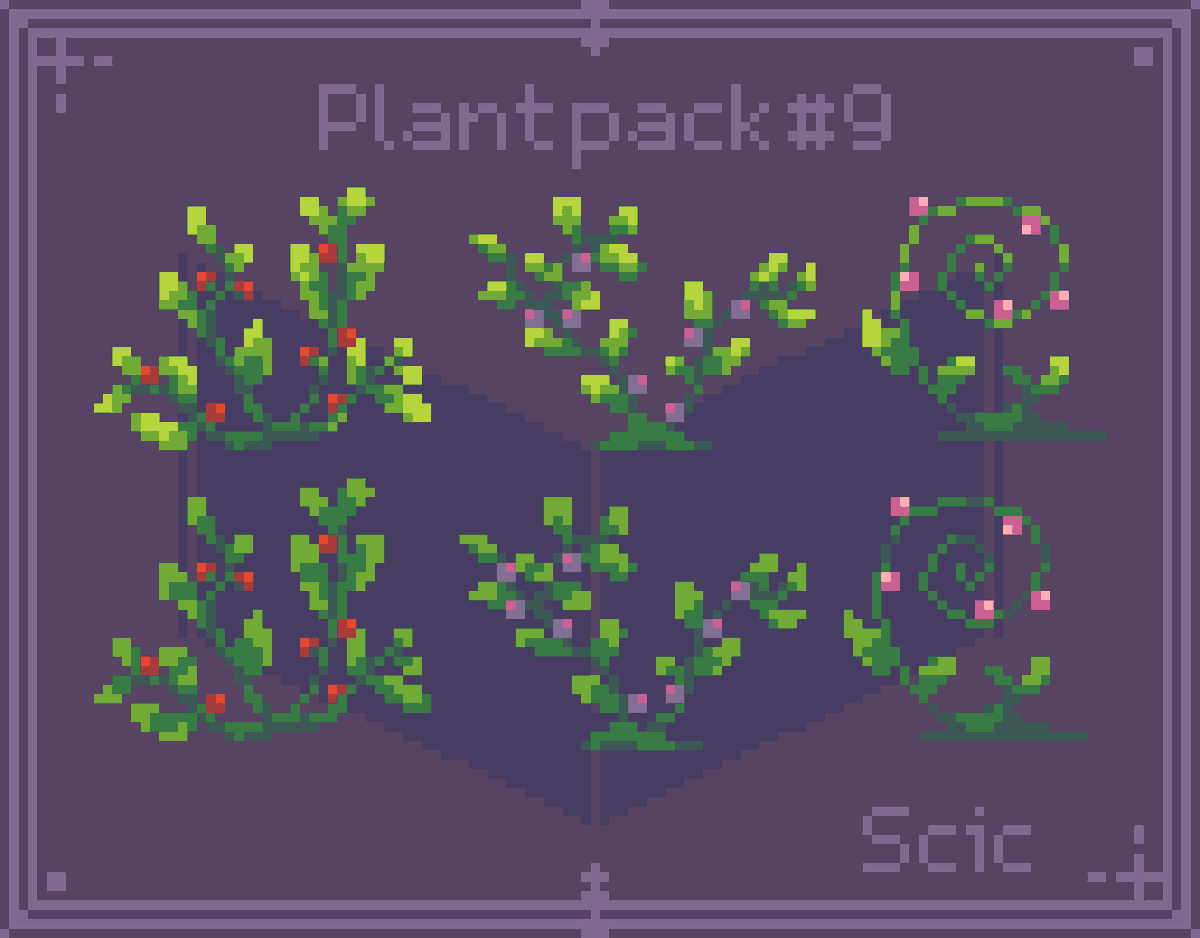 SirCatIsCat's tweet photo. And something like bushes... I don't want I made. And i really do apologise for this kind of advertisement... 

You can actually download my pack of plants from gdrive for free: 
https://t.co/O71Ua9ki5m

#ドット絵 #Pixelart #Aseprite #Gamedev https://t.co/w1aexjnMiM