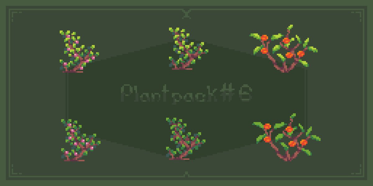 SirCatIsCat's tweet photo. Some small trees. I thought it would be a good idea to add some berries. 
⊂⁠(⁠◉⁠‿⁠◉⁠)⁠つ
You can also download my pack of plants from gdrive for free: 
https://t.co/O71Ua9ki5m

#ドット絵 #Pixelart #Aseprite #Gamedev https://t.co/kVGzdmxurg