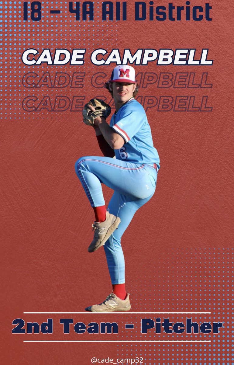 MCISDBaseball's tweet photo. Congratulations to @cade_camp32 on being selected for 2024 All-District honors! @MCISDAthletics https://t.co/0iJnJBk2vi