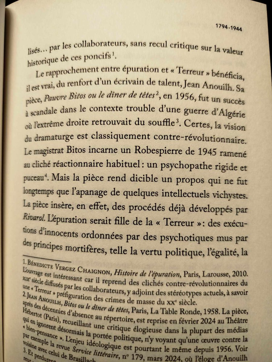 Dès 1945, les collaborateurs nazis ont diffusé une propagande qui mettait sur le même plan l'épuration et la 'Terreur' robespierriste.

Plusieurs décennies plus tard, on peut dire qu'ils ont réussi. L'anticommunisme et la haine de la révolution française vont toujours de pair :