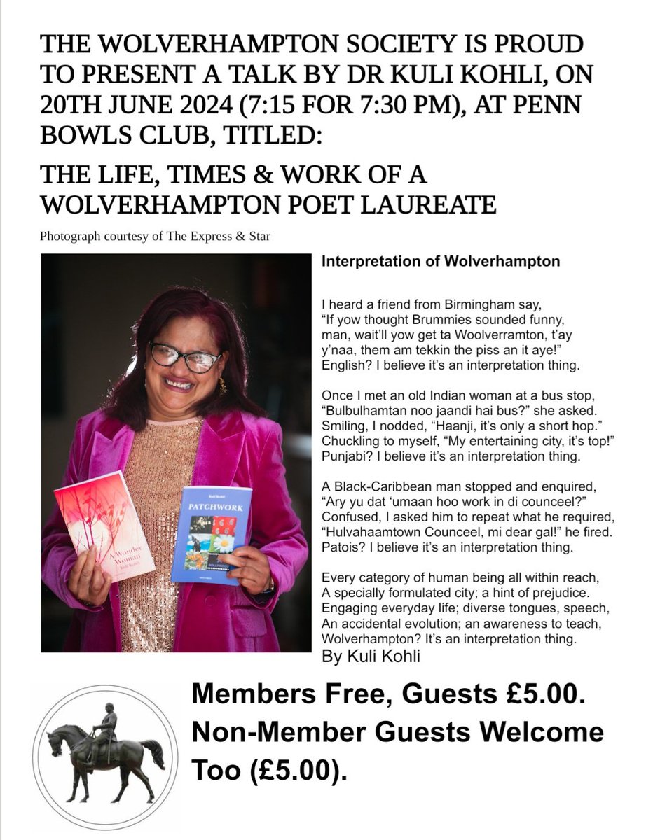 We’re back at Penn Bowling and Social Club, 10 Manor Road, Penn, Wolverhampton WV4 5PY on Thursday, 20th June 2024. The talk is expected to end around 9pm.