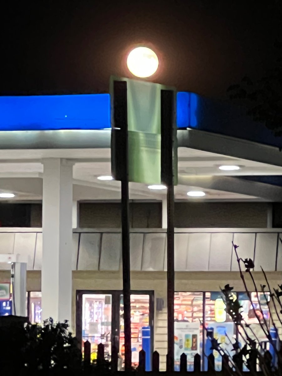 took this picture of the big moon the other night and accidentally created the gas station man