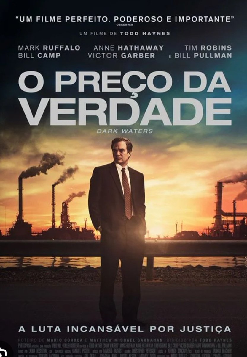 Dica de filme: Dark Waters (O Preço da Verdade), com Mark Ruffalo, Anne  Hathaway e Tim Robbins., image size:833x1200