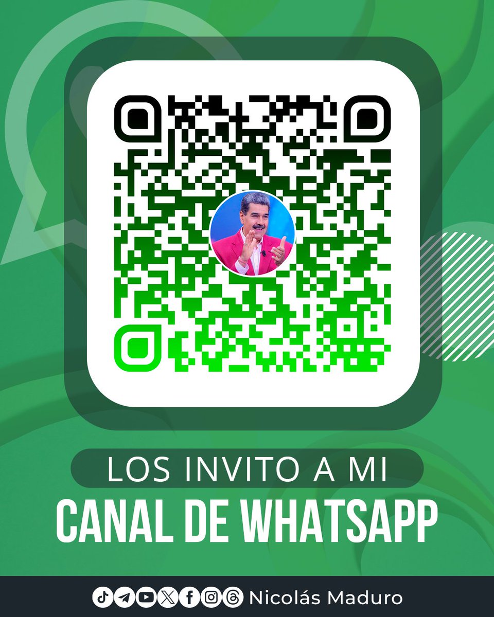 mippci_ven's tweet photo. 📢El Pdte. @NicolasMaduro se mantiene actualizado y cerca del pueblo, comunicando y dando la batalla por lo afirmativo venezolano.

📱En su canal de WhatsApp encuentras información relevante y variedad de contenido 👇
https://t.co/yLn7lS8zM8 https://t.co/lC1uZgLHOk
