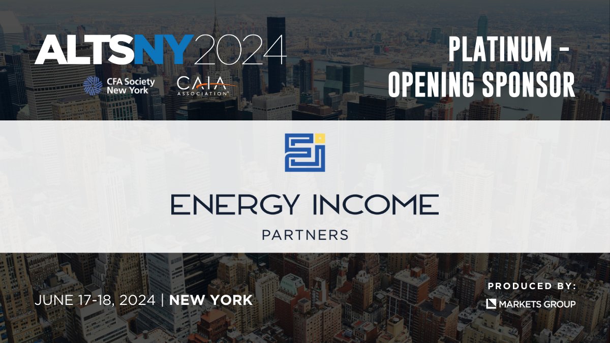 We are thrilled to announce that Energy Income Partners has recently come on board as our Platinum Sponsor for ALTSNY! Register now ➡️ marketsgroup.org/forums/altsny-… #ALTSNY