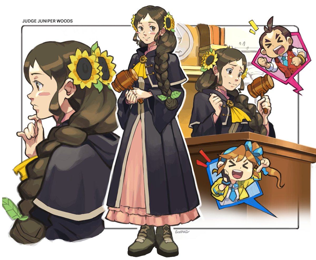 wwofmoi's tweet photo. Very fun Ace Attorney commission for @ Deknud of designing Juniper Woods as she achieves her goal of becoming a judge! https://t.co/HqjCeBLFM7