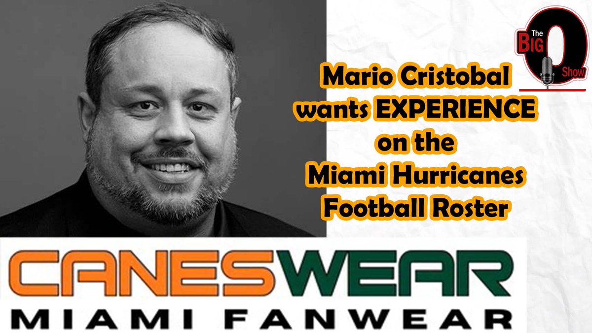 Here’s our @Canes_Wear 🙌🏼 report with @Manny_Navarro. Mario Cristobal wants experience on the Miami Hurricanes football roster. #ItsAllAboutTheU 🏈 #MiamiHurricanes 🏈 #GoCanes #TheU 🙌🏼 #CanesFootball 🙌🏼 🟧🙌🏽🟩 🏈🏟️ 🟧🙌🏽🟩 🏈🏟️ 🟧🙌🏽🟩 Watch: youtu.be/14zWhhhHMhI?si…