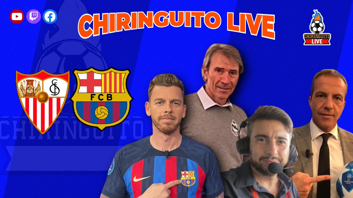 🚨¡¡ÚLTIMO PARTIDO de XAVI y QUIQUE SÁNCHEZ FLORES!🚨 👇¡Ven a disfrutar del SEVILLA - BARÇA en #ChiringuitoLive! 🔵facebook.com/10004415144362… 🟣twitch.tv/elchiringuitotv 🔴youtube.com/watch?v=rYYlXP…