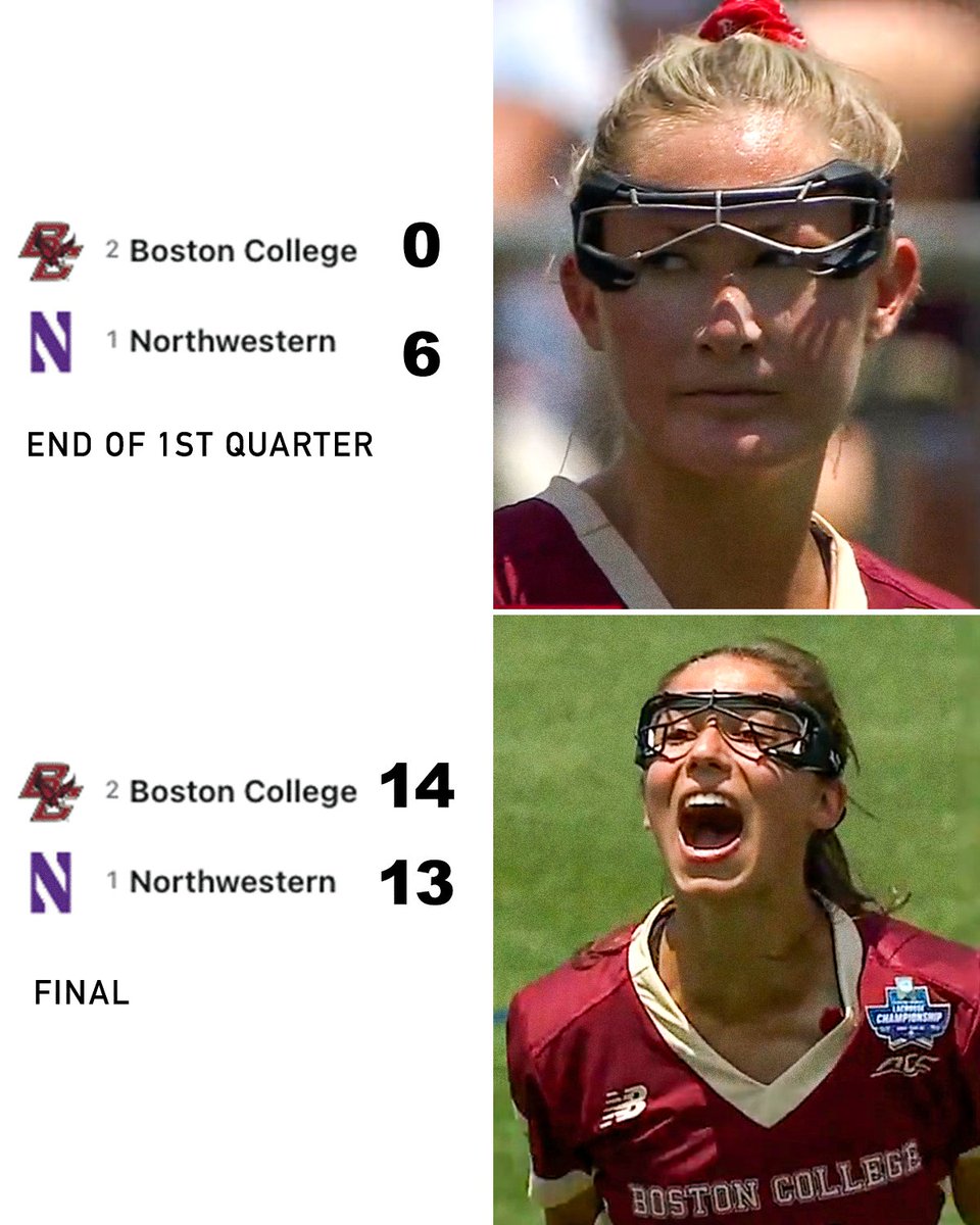 BOSTON COLLEGE RALLIES BACK FROM 6-0 TO BECOME THE WOMEN'S LACROSSE CHAMPIONS 🏆

<a href="/BCwlax/">BC Women's Lacrosse</a>