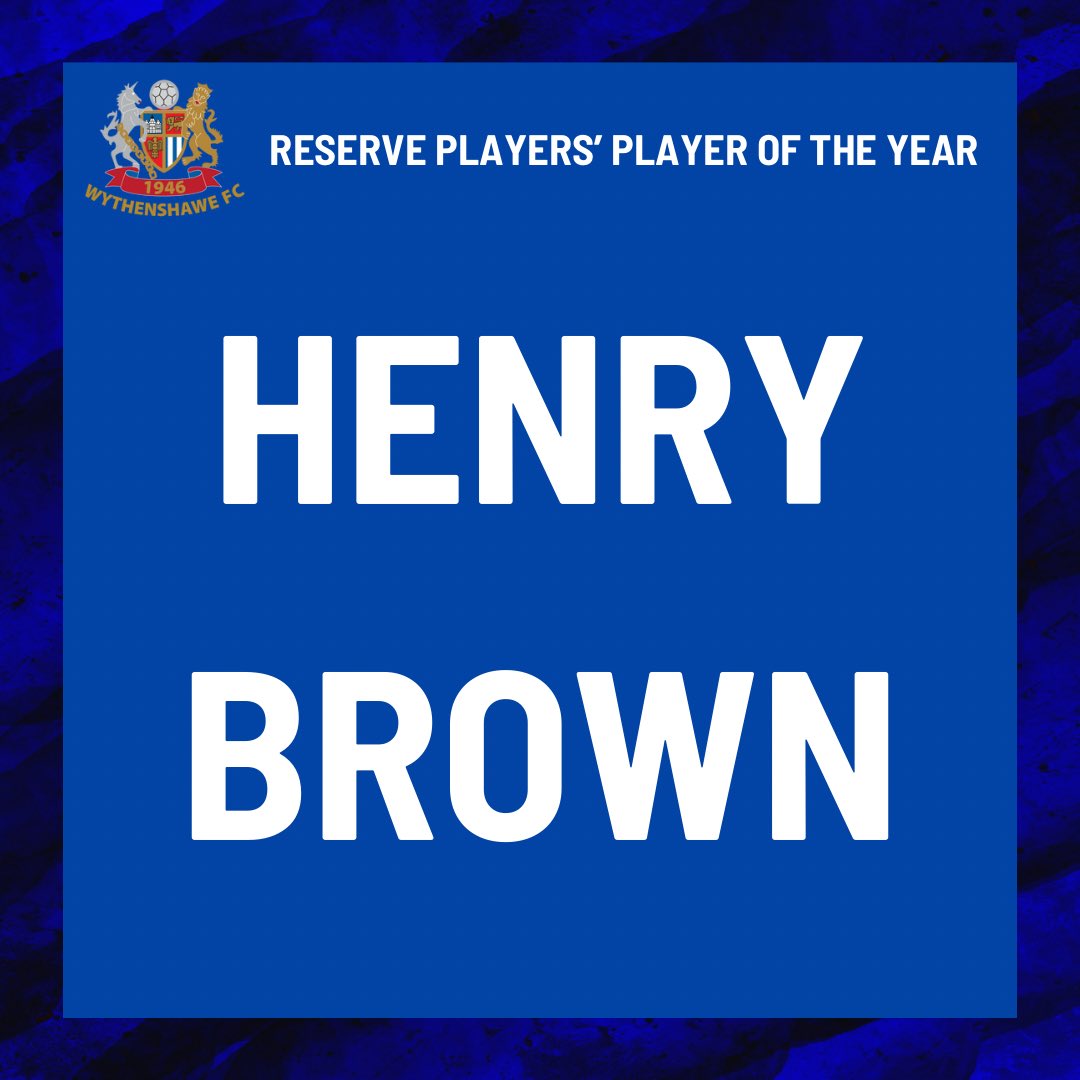 Our Reserve Players’ Player of the Season is Henry Brown 🏆 #UpTheAmmies 🔵⚪️