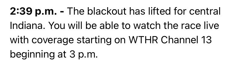 HUGE NEWS for Indiana race fans ‼️ Due to the weather delay, you’ll now be able to the #Indy500 LIVE on 13News!