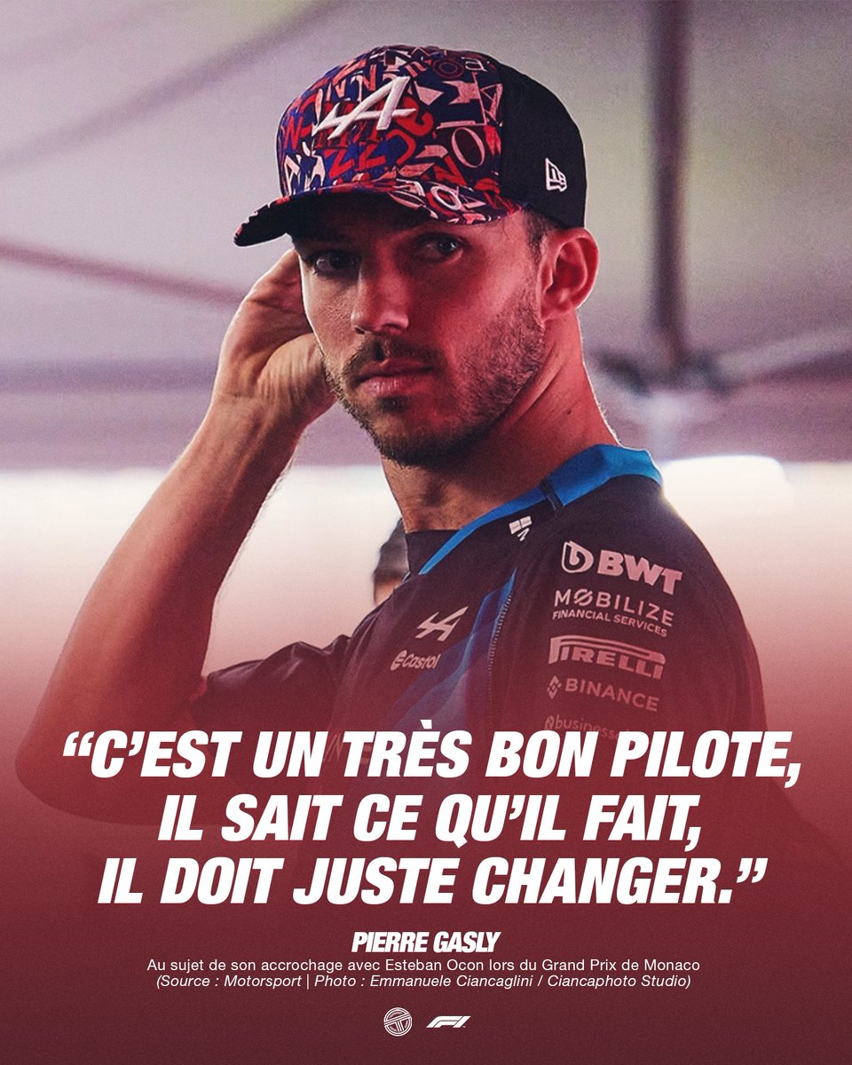 TearOffFR's tweet image. 🔴 Pierre Gasly affirme que ce qu'il s'est produit entre les 2 Alpine aujourd'hui "ne devrait jamais se passer" et estime qu'Esteban Ocon "doit juste changer" ! 😕

💬 "J'ai été très choqué. C'était vraiment inutile. Je suis triste, déçu de la situation. Quelle que soit la…