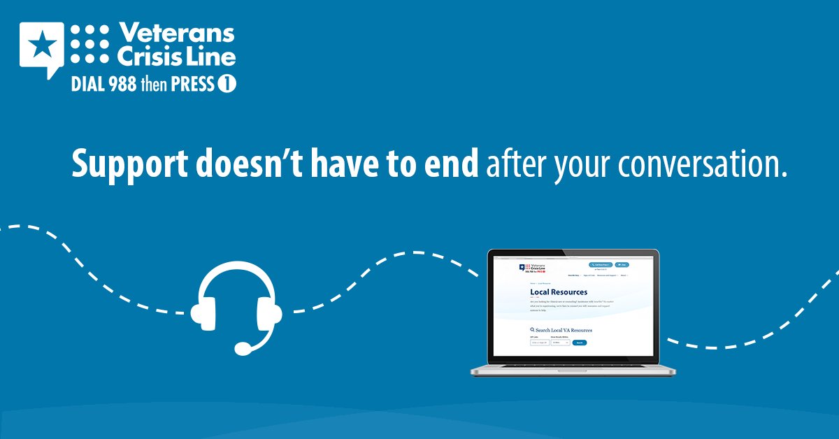 If you choose to share your contact information, #VeteransCrisisLine responders can connect you with the local resources you need.   
 
VISIT: VeteransCrisisLine.net

#AZVets #Veterans #mentalhealth #SuicidePrevention #SuicideAwareness