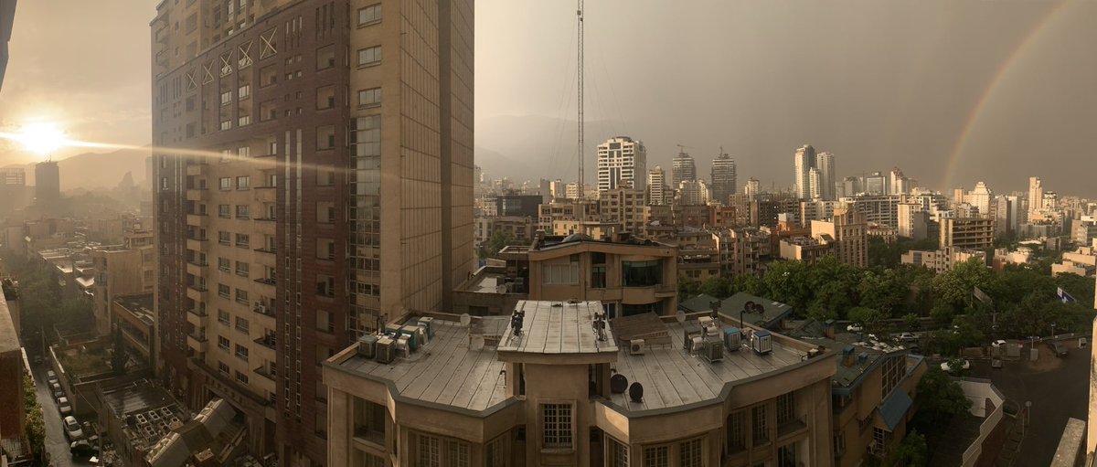 Tehran 🌞🌈 📷@Amir5ss #iran #tehran #rain