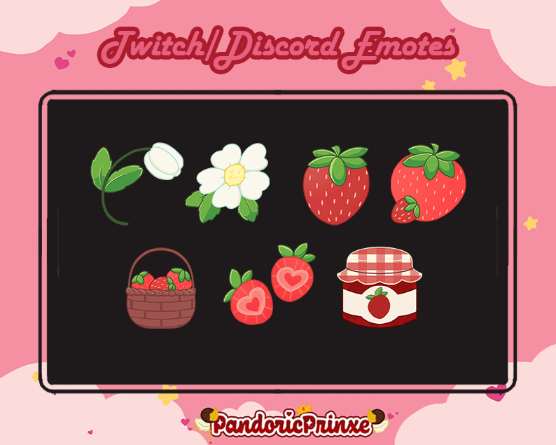I made a strawberry emote set! It was so fun to make and it's so cute!

ko-fi.com/s/89616ed7d9