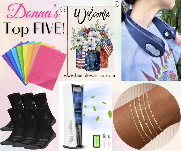 🥳🥳🥳 The Top FIVE items you loved best yesterday are still available today! Let me know what you loved best. Xo, Donna 😘 Sticky Notes. Clip the coupon. -----> shop.humblewarrior.com/amazon/1NY1s Neck fan. Clip the coupon and enter WPHKPPI8 to save. -----> shop.humblewarrior.com/amazon/b8DKf Bracelet