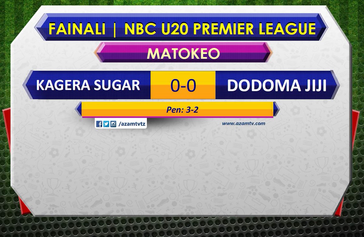 azamtvtz's tweet photo. Kagera Sugar mabingwa wapya #NBCU20PL
FT: Kagera Sugar 0-0 Dodoma Jiji (Pen: 3-2)
Sherehe za ubingwa zinaendelea LIVE #AzamSports3HD
#NBCU20PremierLeague #U20PremierLeague #NBCU20PLFinal #NBCU20PL #KageraSugarU20 #DodomaJijiU20 #kageraSugarDodomaJijiU20 https://t.co/Mb6oeXPaUe