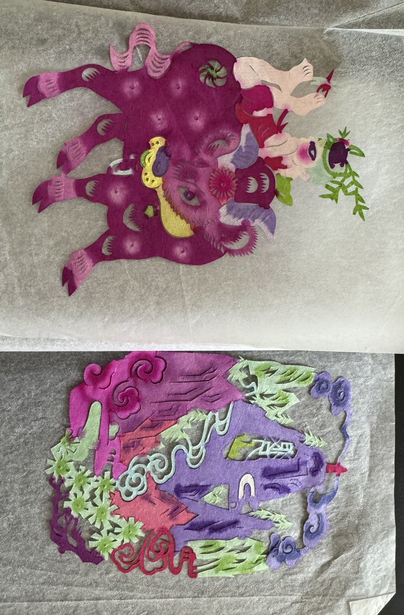 I found these tissue paper sculptures / paintings in a box of family memorabilia. Does anyone know where they might be from? #ArtTwitter #Art #ArtMystery