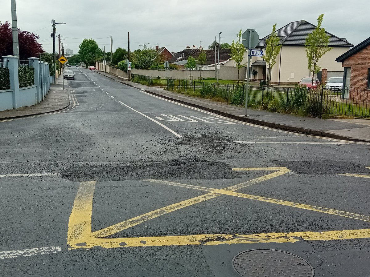 RoryHartery's tweet photo. @IrishWater disgraceful the condition of the road for the past two days, busy junction with cars and cyclists. Well done. https://t.co/0r3vyBedwx