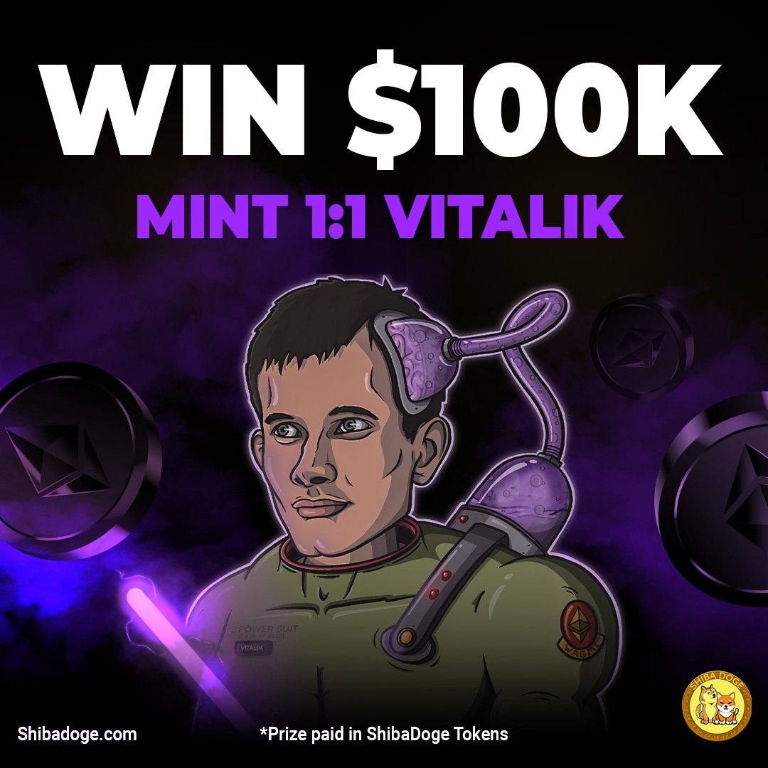 #Mint #VitalikButerin 1:1 #ShibaArmy #NFT and #WIN $100,000 #ShibaDoge tokens! 

mint.realshibadoge.com

Stay up-to-date 💬 
Discord.gg/aX7BvaHJnJ t.me/ShibaDoge_Labs