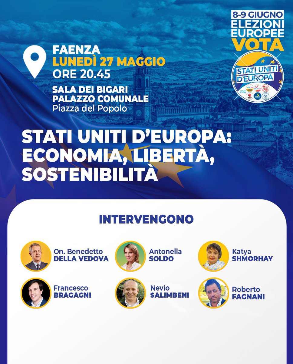 Lunedì sera a Faenza per gli #statiunitideuropa