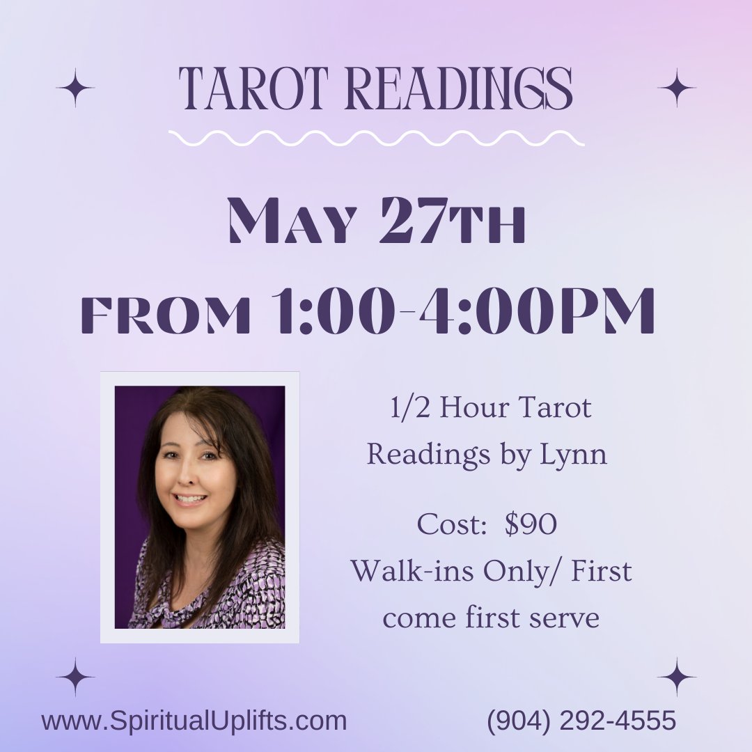 Lynn will be doing half hour tarot readings tomorrow from 1-4PM. We hope you decide to stop by! #metaphysical #metaphysicalstore #tarot #tarotcards #tarotreading #spiritual #healing #spirituality