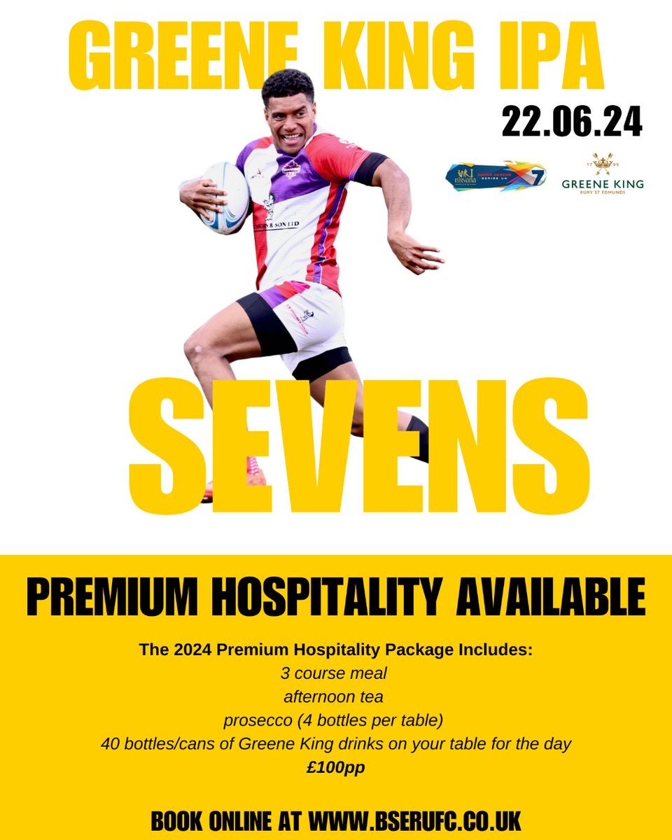 Our Premium Hospitality Package for the Greene King IPA 7's is also now available to book. Book now to avoid disappointment: buryrugby.touchtakeaway.net/menu/GREEN-KIN…