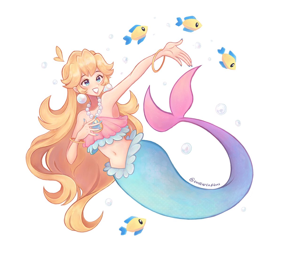 Mermaid Princess Peach for Mermay 🐚 🧜‍♀️ 🫧