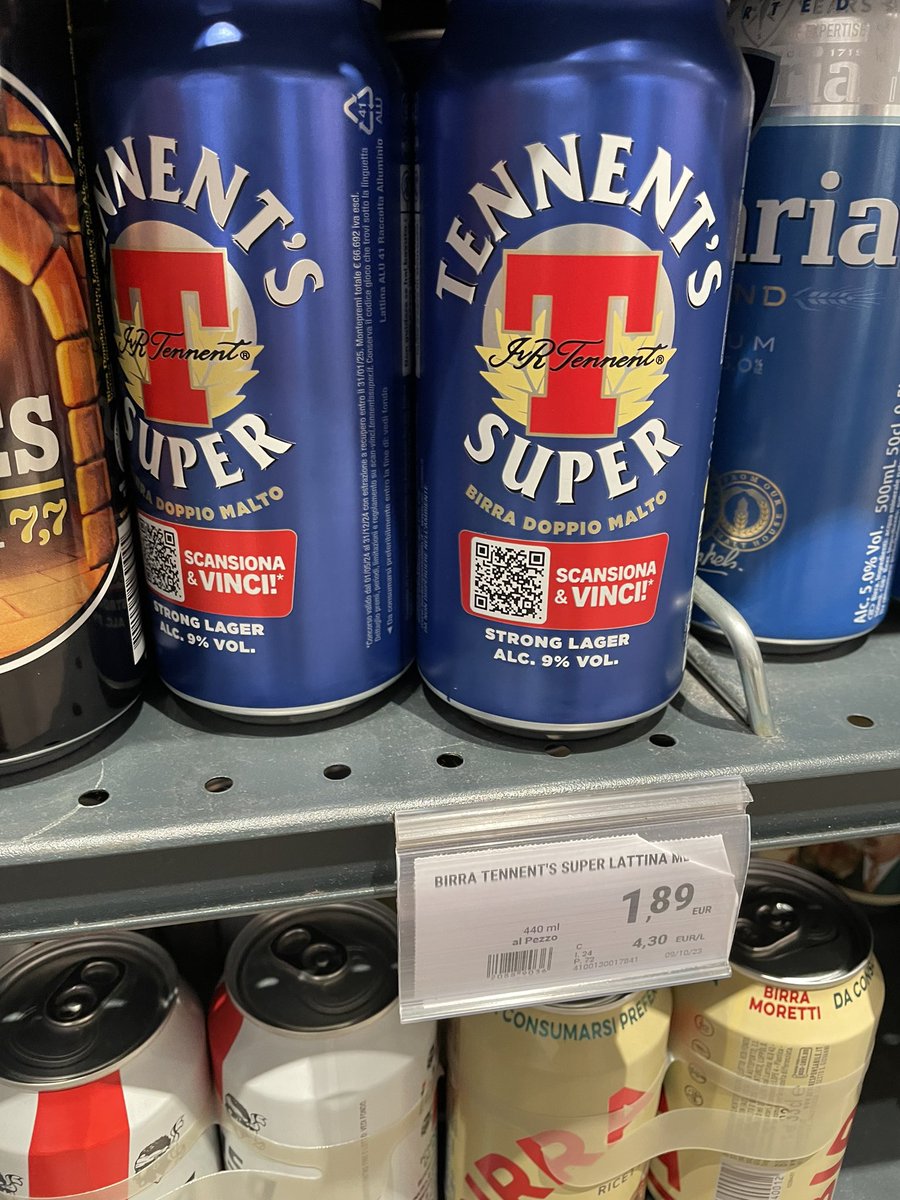 I’ve been doing it all wrong! Sipping Prosecco and Spritz daily, when Supermercato Despar on Rialto stock these little beauties at €1,89 per 440ml can. 9% ABV!

Wrecked, in Venice for a fiver🥴🤫😂