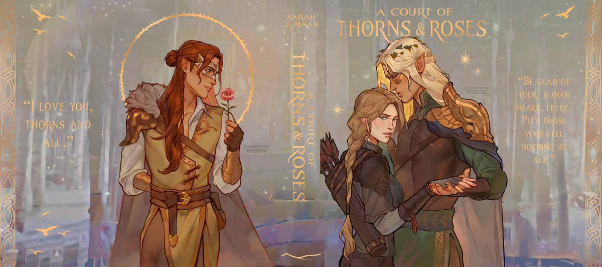A Court of Thorns and Roses dust jacket for @/atouchofmagicdesigns on IG. I drew this quite a while ago, so it’s a fun throw back finally being able to post it! #acotar #sjm