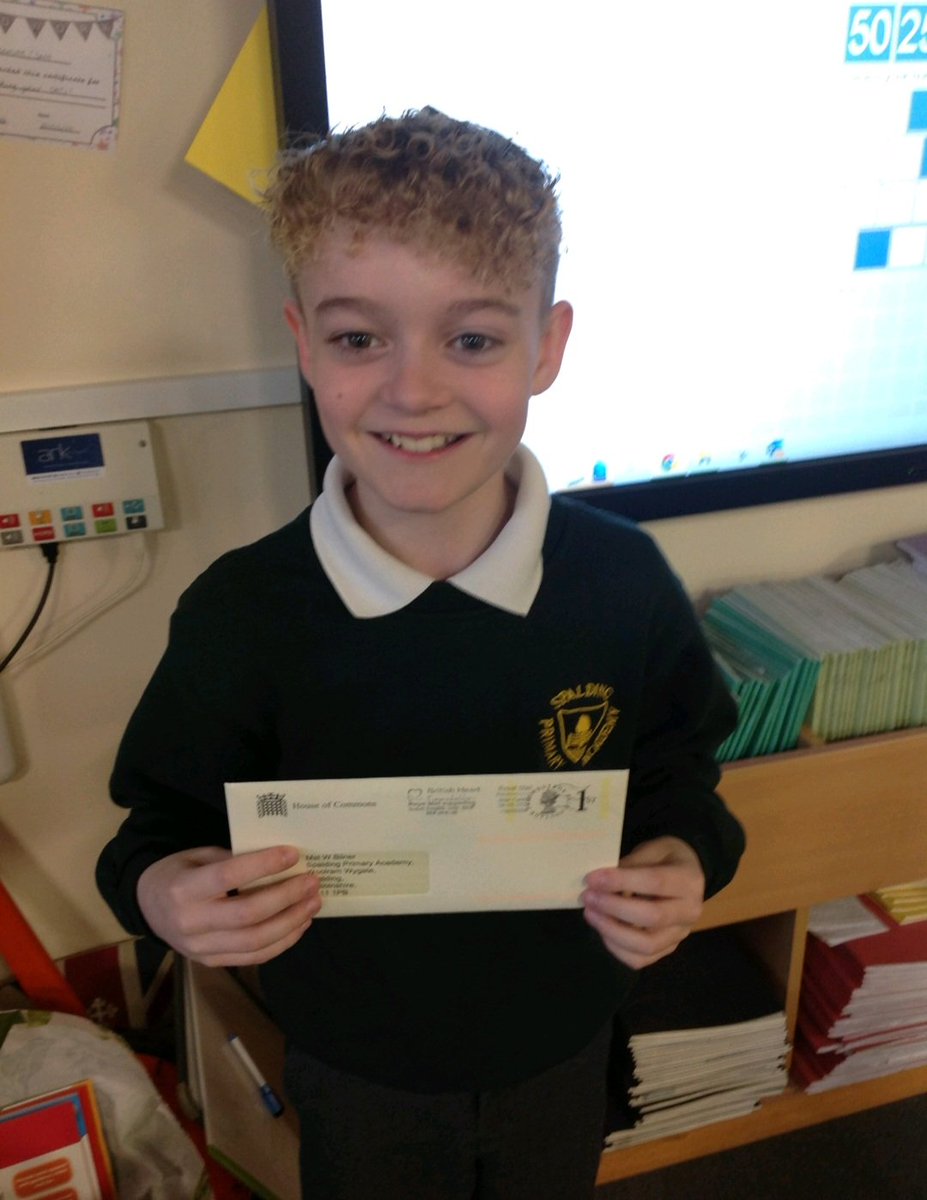 SpaldingPriAcad's tweet photo. Another amazing response to our purposeful writing task @Mr_S_Infinity. This time, Y6 received a reply from the @HouseofCommons, a letter written by our local MP Sir John Hayes. #environmentalconcerns #purposefulwriting @InfinityAcad https://t.co/KYj8gw1xtj