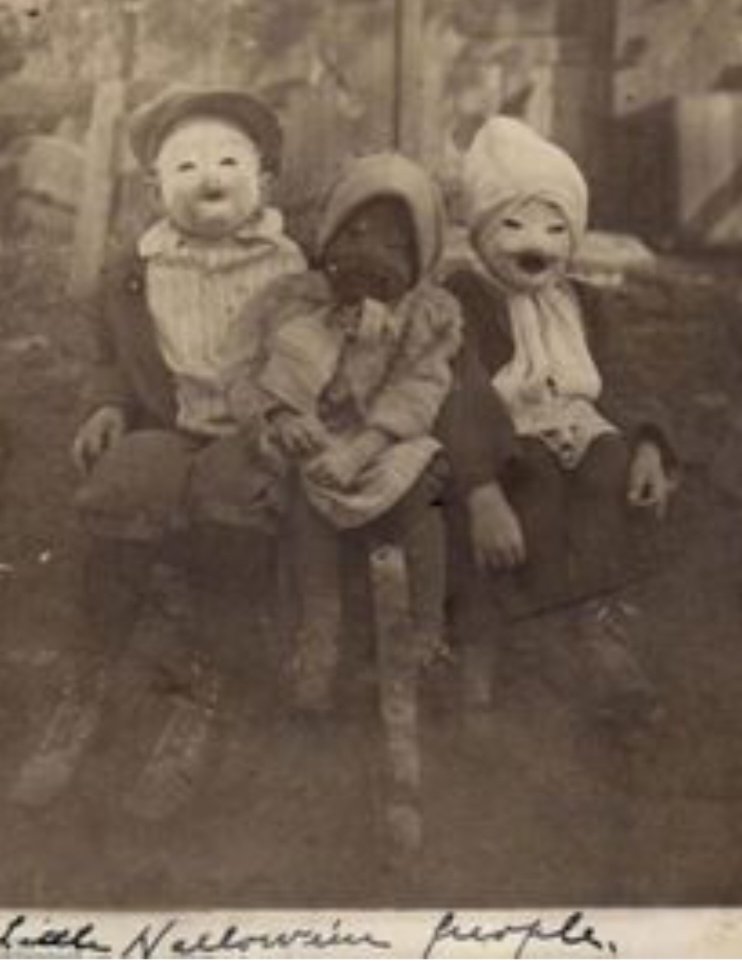 Homemade Halloween Costumes from the early 1900s. You cannot buy anything this scary in a store in 2024.