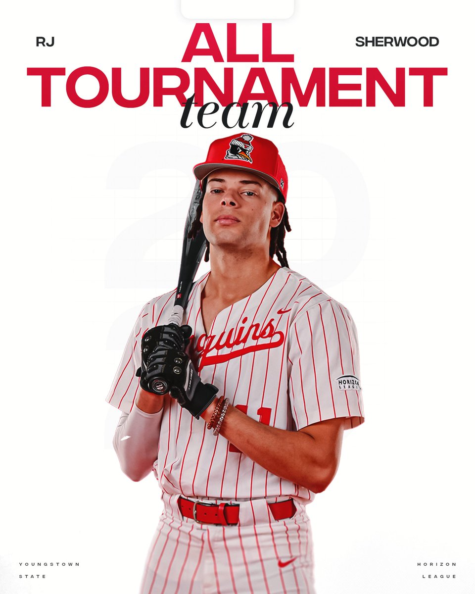 Congratulations to the 4⃣ Penguins who were named to the #HLBASE All-Tournament Team ‼️ 🔴 Ian Francis 🔴 Trey Law 🔴 Nick Perez 🔴 RJ Sherwood This marks the first time since 2014 that YSU has had at least four honorees on the All-Tournament Team! #GoGuins🐧⚾️
