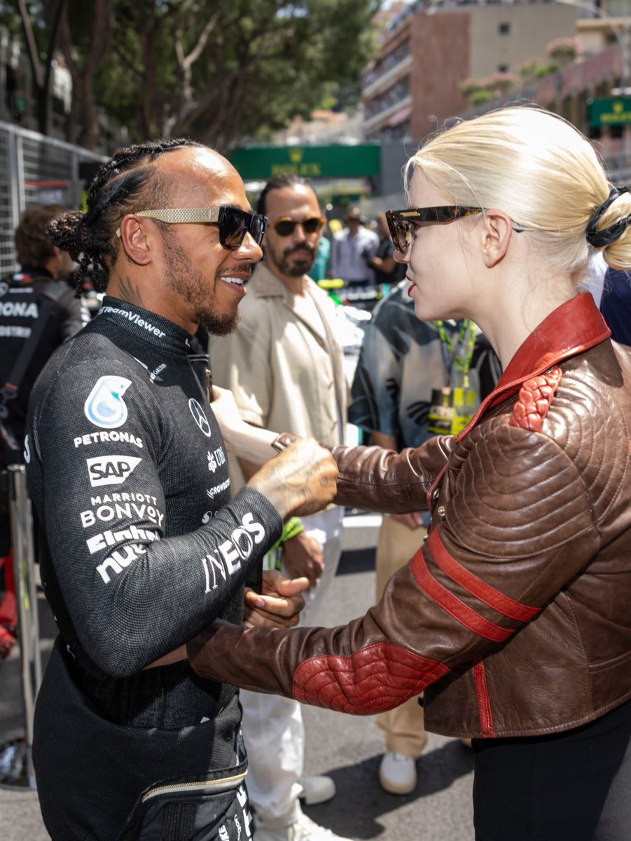 Lewis Hamilton and Anya Taylor-Joy at the F1 Grand Prix of Monaco.