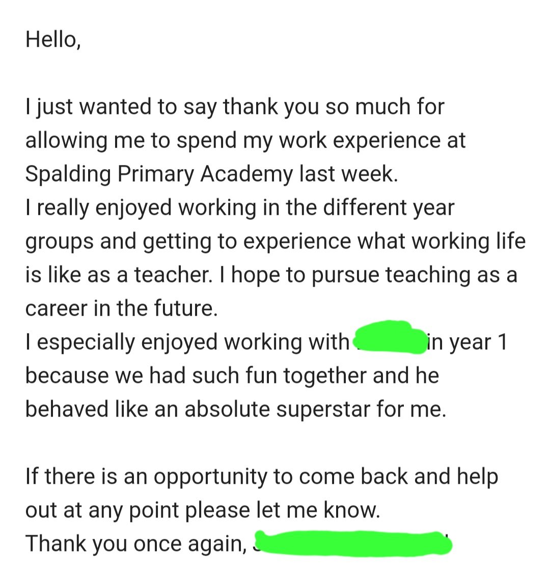 What a lovely email to receive! Thank you to the recent students who chose us for their work experience week. Such polite students you have @Deepings_School @AnthemTrust.  #workexperience #everydayaschoolday @InfinityAcad