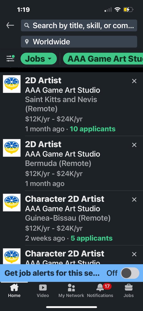 chainsawroll's tweet photo. Be careful with this company, they are scamming people. 

They keep asking for art tests and never contact anyone back and also if you see their Job page, the positions are never filled out. 
Lots of people who fell for the scam called them out on LinkedIn. https://t.co/1TyWacRWP1