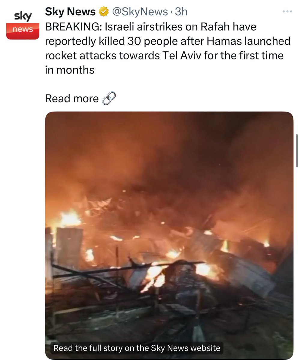 The Guardian BBC News The Financial Times Sky News British mainstream media are intentionally justifying today’s massacre in Rafah. Firstly, It was a deadly explosion by no one; then It was because of Hamas rockets. There is no mention of the beheading and burning of babies.