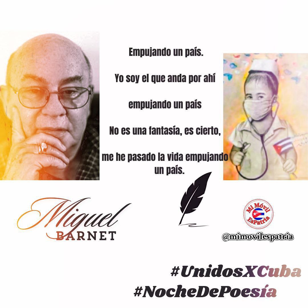 @mimovilespatria Miguel Barnet: 'mi vocación es ser cubano en la dimensión más profunda.' #NocheDePoesía #UnidosXCuba ✊ 🇨🇺 #MiMóvilEsPatria