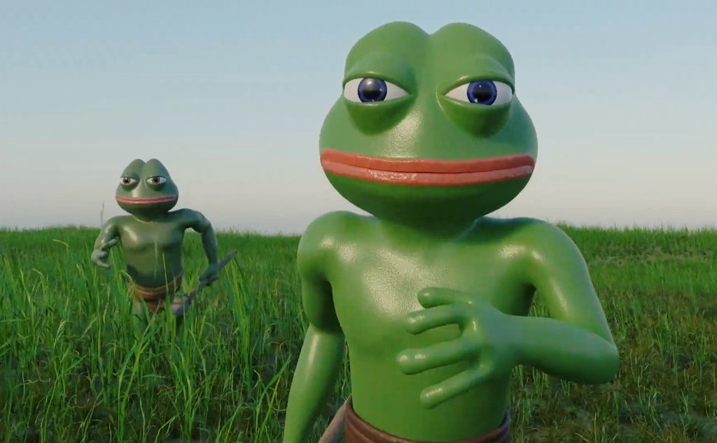GM frens
 Pepe says, "Remember to touch grass