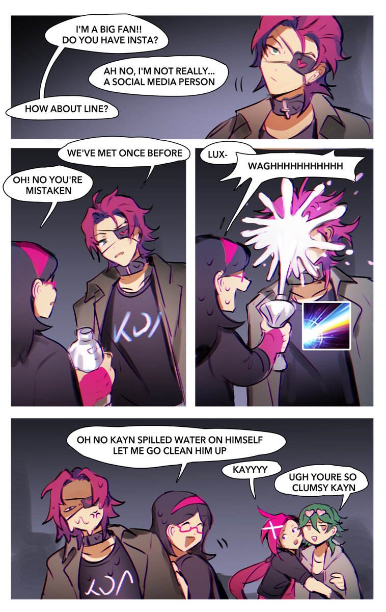 (hs ezkayn / jinxlux band au part 3) 
2/5 3/5
this scenario makes more sense if you dont think about it but becomes x10 funnier if you do think about it