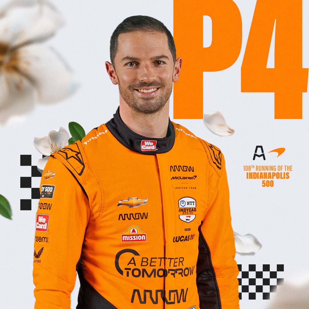Fought every lap to the checkered. 🧡👊 @AlexanderRossi crosses the line 4th in the 108th Indianapolis 500.