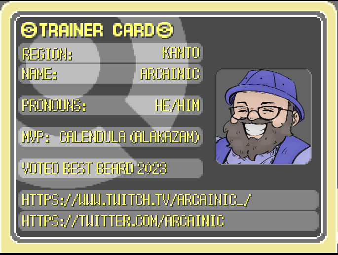 SadaniNokos's tweet photo. @arcainic comes on Hiking in as the Pokémon Nuzlocke Tournament's Kanto representative (and the only streamer to not be a VTuber, as it just so happened).

Will the Flesh Reign Supreme over the Collection of Pixels on the screen? Find out next Saturday, June 1st! https://t.co/1KyMqbkQRH