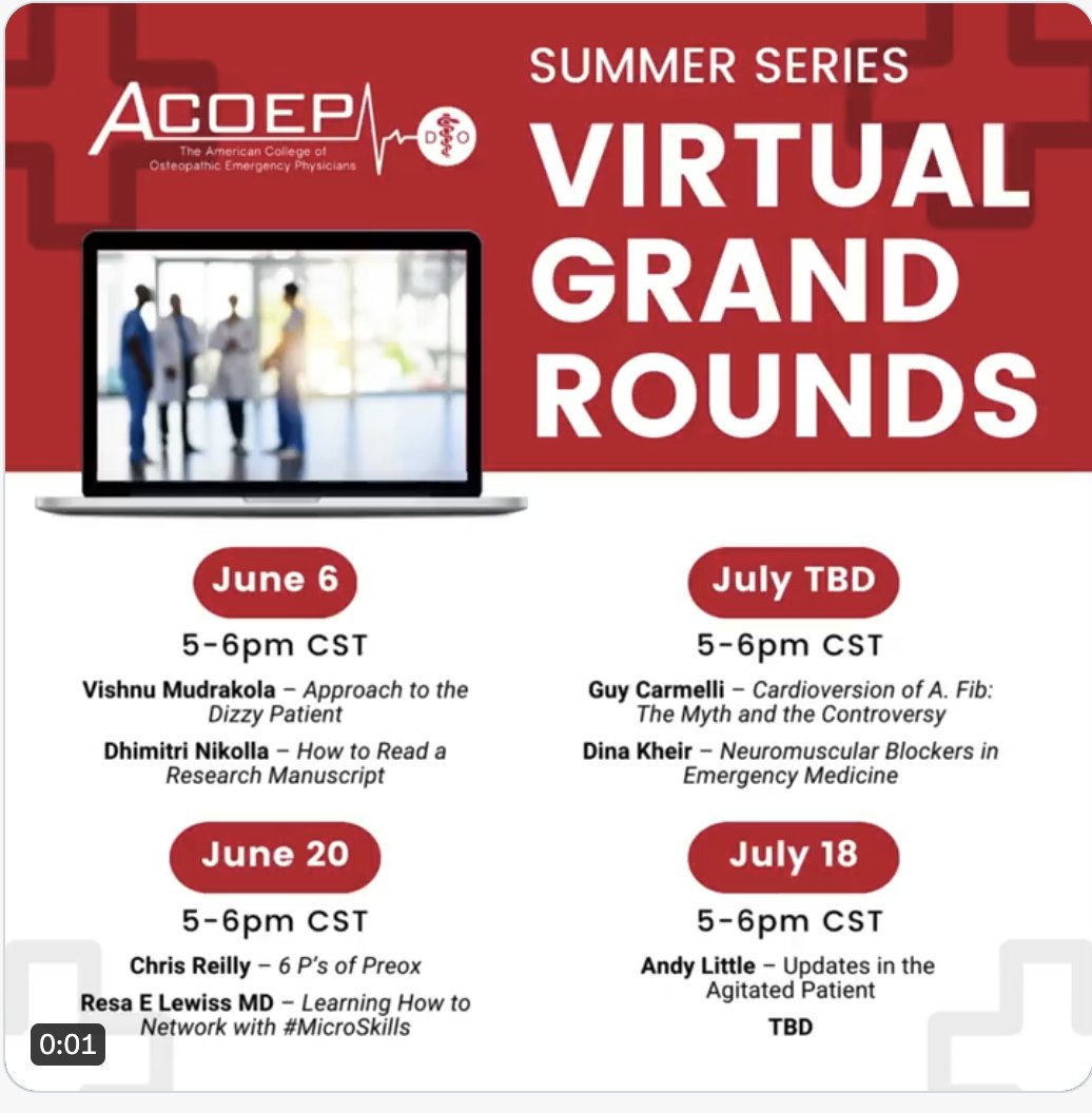 #FREE for #MedStudents and #Residents: Sharpen your skills at #ACOEP Virtual Grand Rounds - Summer Session! 4 webinars for $125 (non-members $150). Residents & Students $0! Register @ACOEP bit.ly/3UOhtNk #ACOEPEducation #MedEd