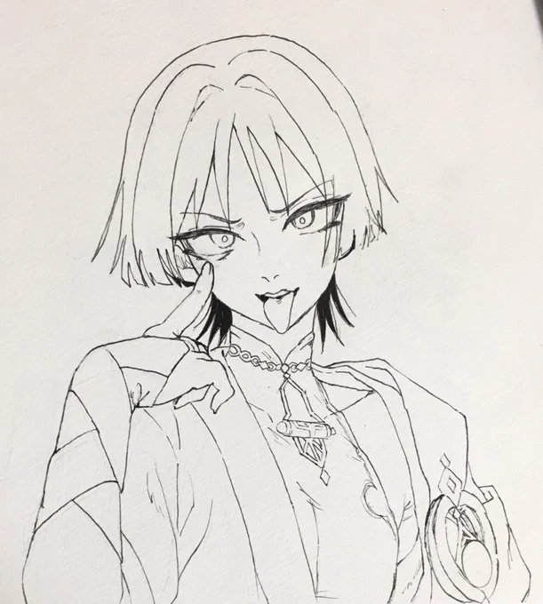 「べー」
線画ほろしゃ
 #wanderer 
