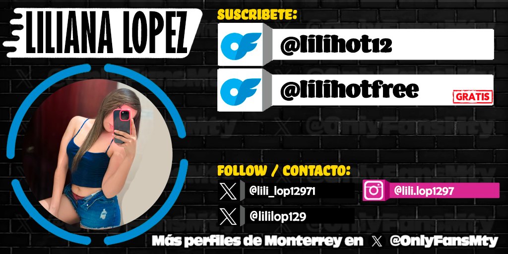 Liliana López (@lili_lop12971).

Suscríbete y accesa su contenido exclusivo🔥en:
onlyfans.com/lilihot12
onlyfans.com/lilihotfree (gratis)