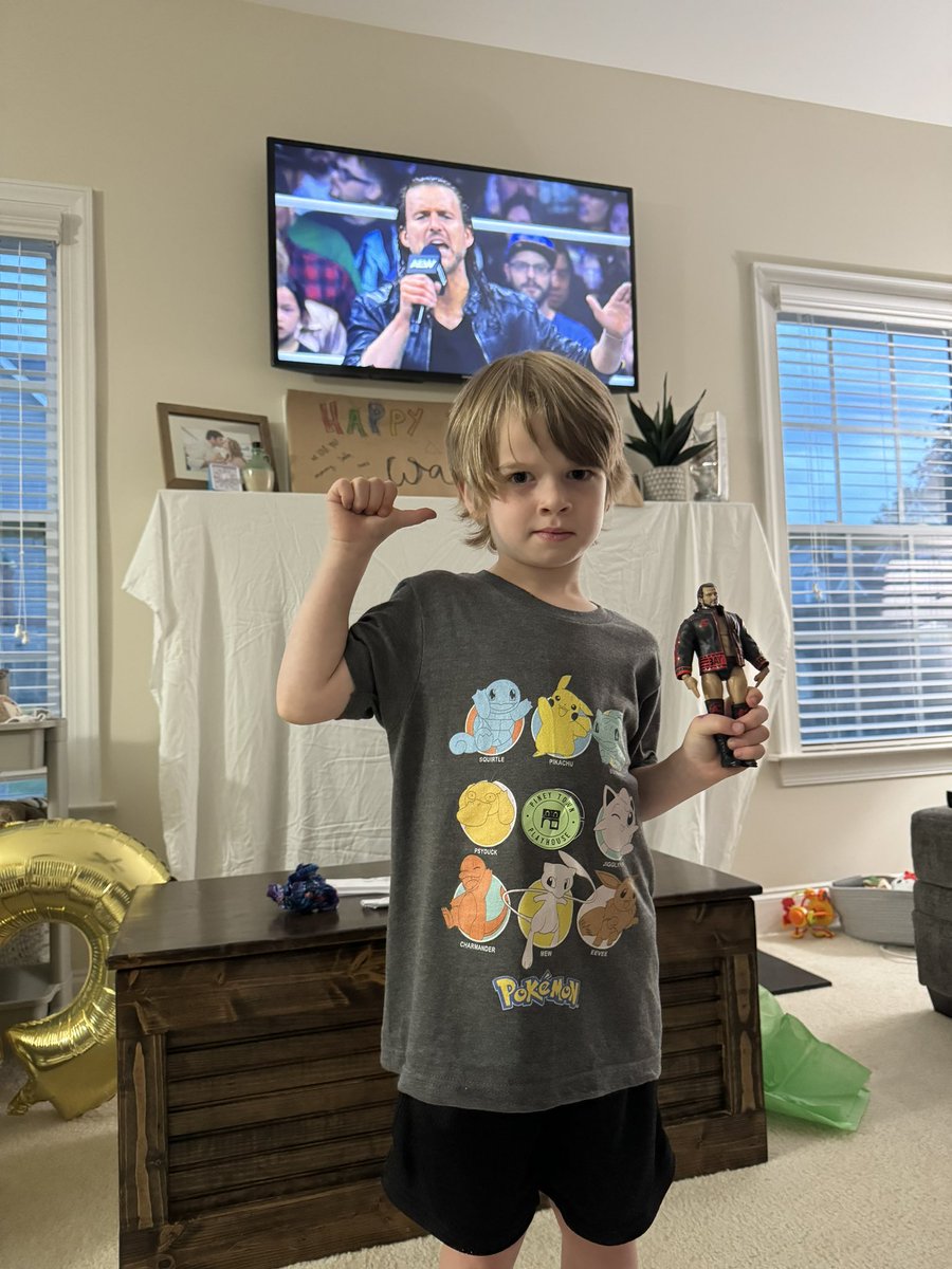 TreAtkinson's tweet image. This birthday boy was excited to see his favorite wrestler @AdamColePro @AEW #DoubleOrNothing #AEW BOOM!