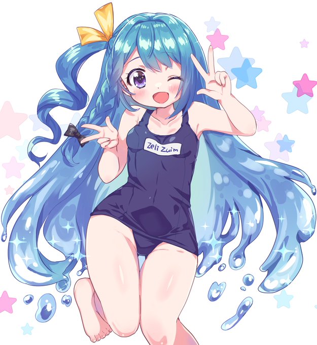 skebでスライムガールVtuberのZeli Zuimuさん描かせて頂きました!Thanks for the request! 