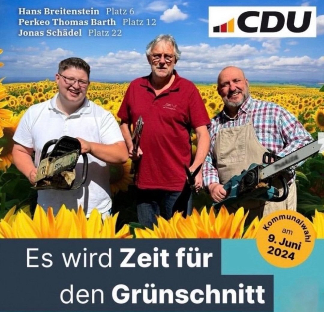 Denunzianten würden wieder eine Hetzjagd auslösen, mit Forderungen nach Konsequenzen oder Rücktritt, wenn das Plakat von der #AfD wäre... 
#presseclub #Tagesschau #CDU