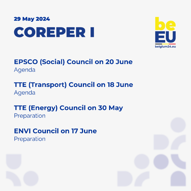 BelgiuminEU's tweet photo. This week's agenda for #COREPERI and #COREPERII.